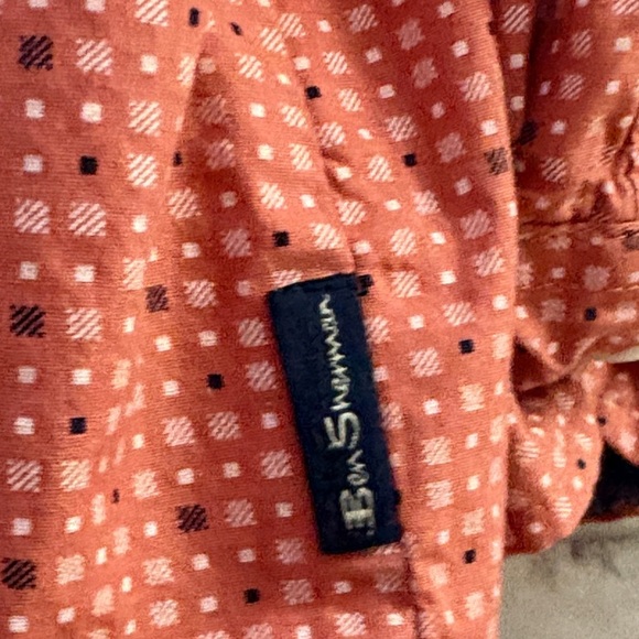 Ben Sherman boys Brick Red Patterned Button Down long sleeve dress shirt size 5 - Picture 4 of 7